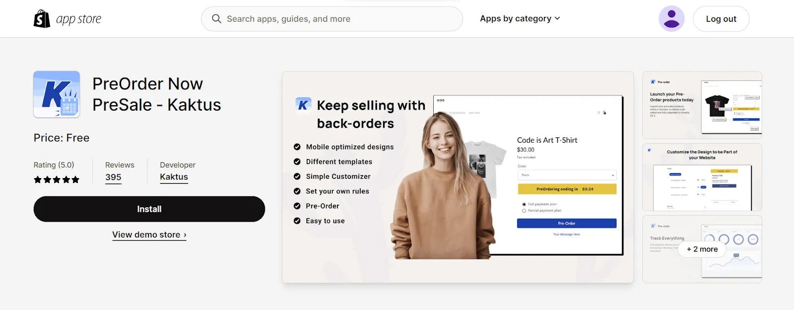 Shopify pre-order app - PreOrder Now PreSale ‑ Kaktus