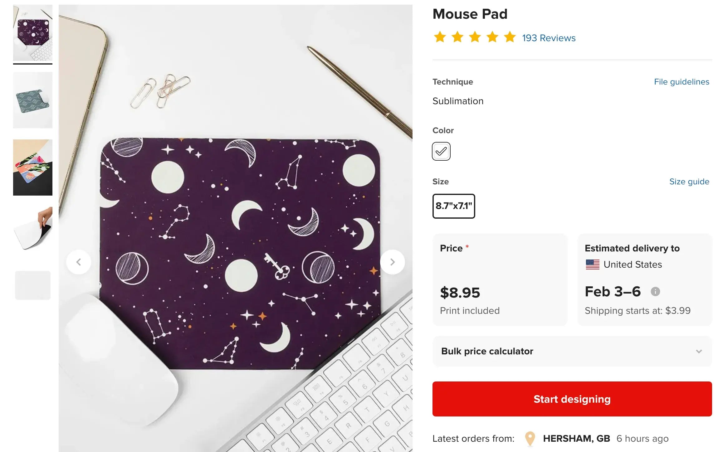 print on demand mouse pads