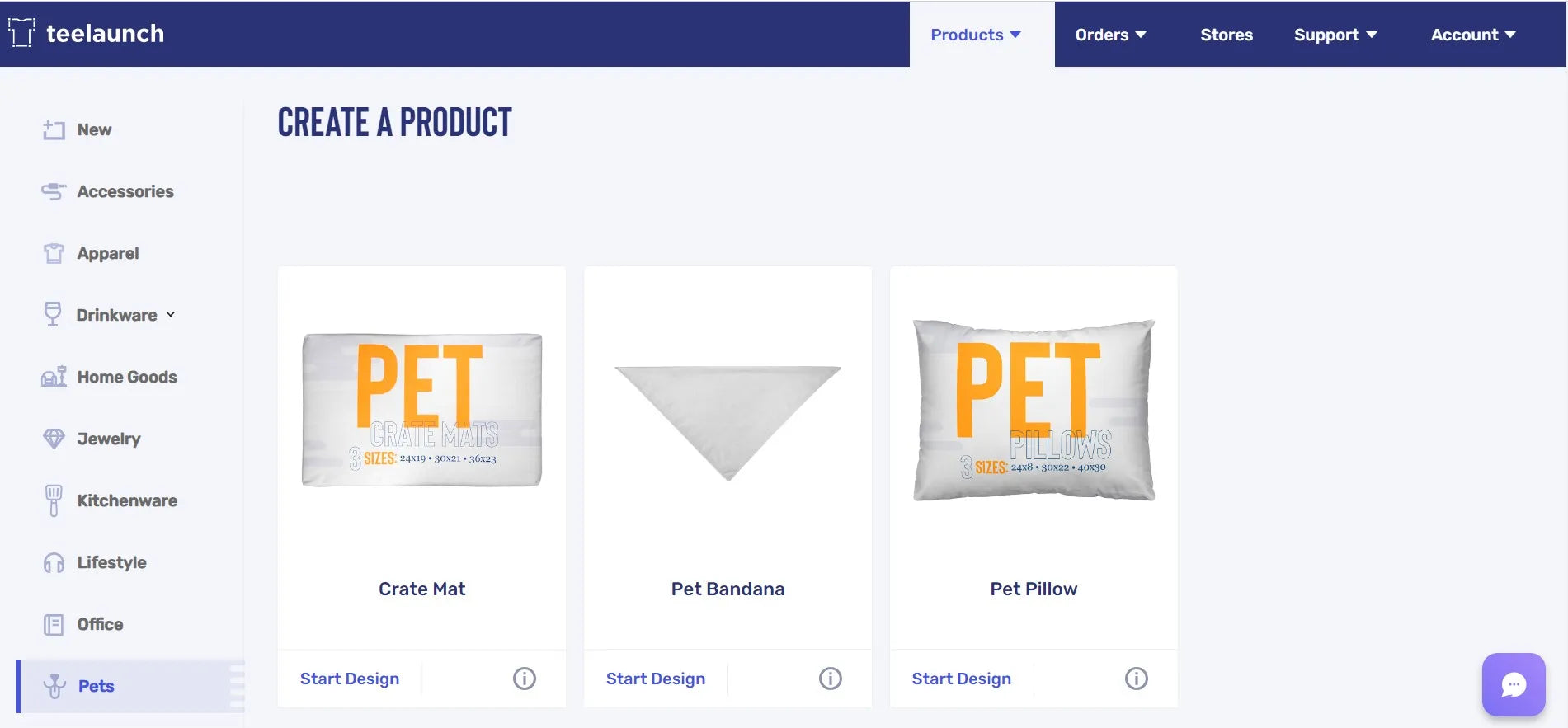 teelauch’s pet product catalog page