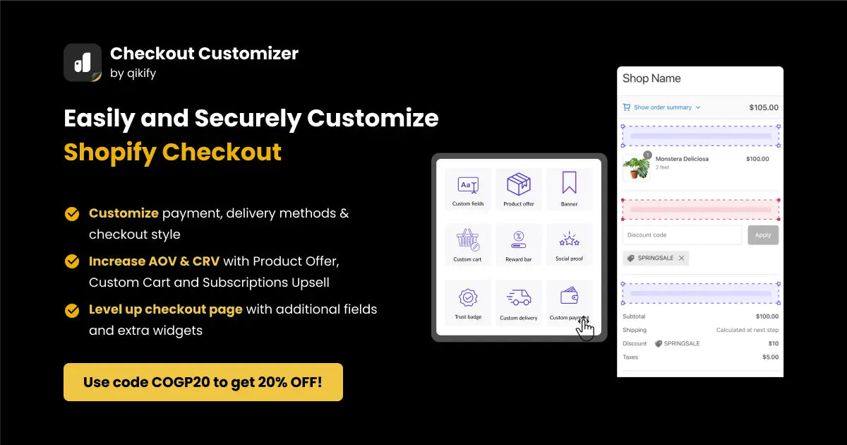 qikify Checkout Customization MFD deal 20% Discount