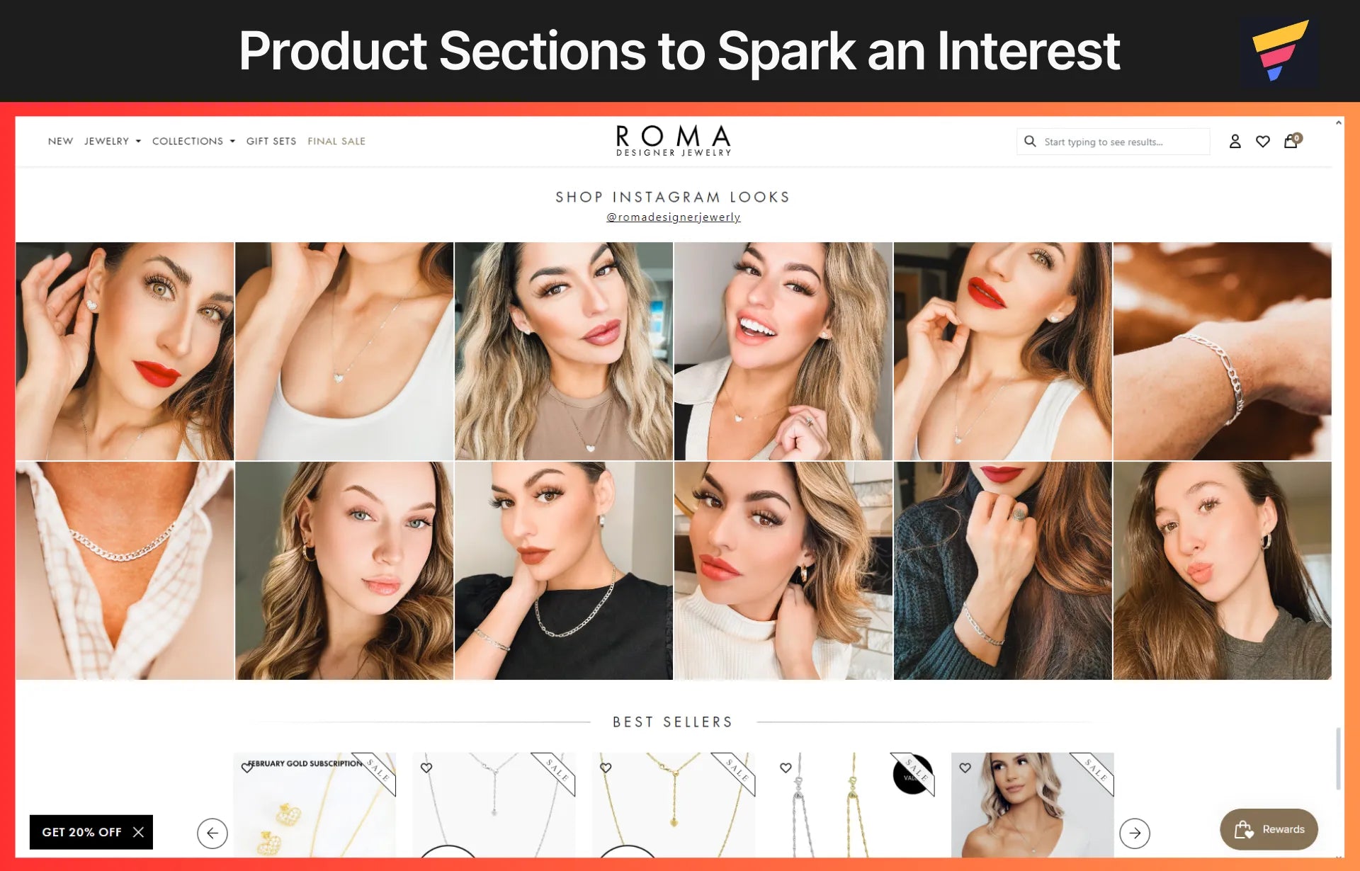 Product Sections to Spark an Interest