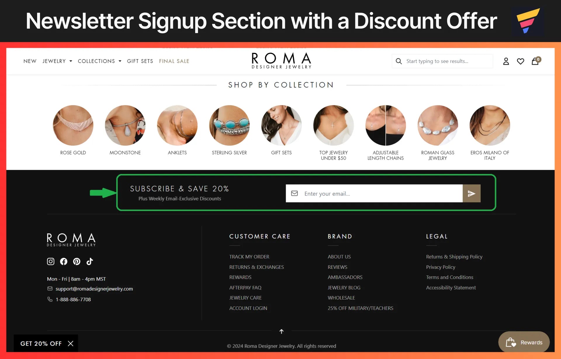 Newsletter Signup Section with a Discount Offer