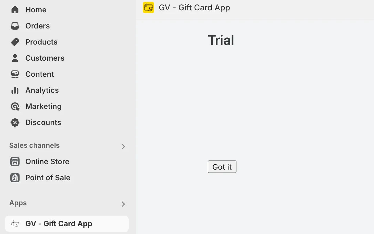 Utilice la aplicación de tarjetas de regalo GV para crear una tarjeta de regalo de Shopify