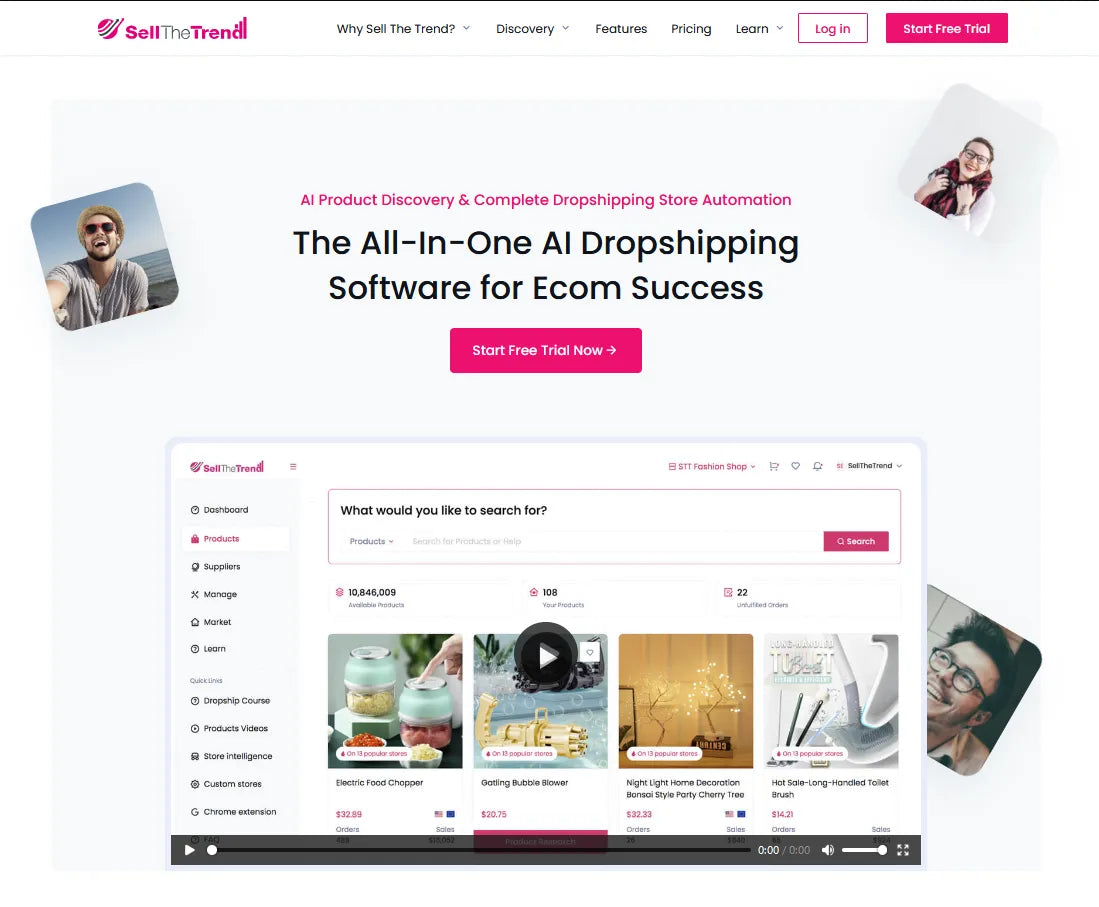 Captura de pantalla del sitio web de Sell The Trend.