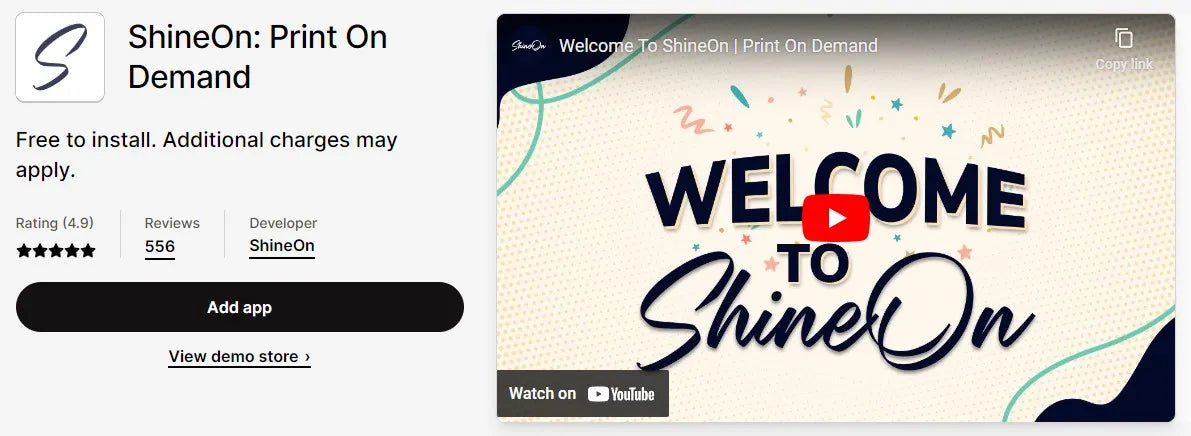 ShineOn: Print on Demand app on Shopify