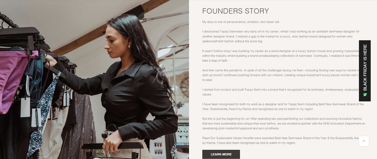 Shopify About Us page example