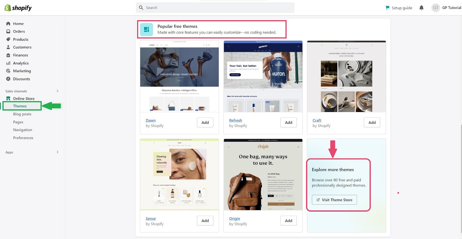 Shopify 管理员 - 主题