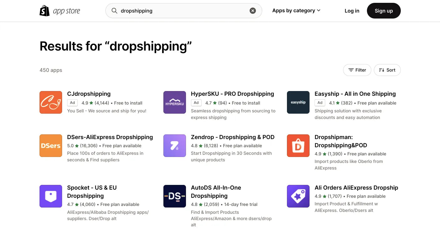 shopify dropshipping apps