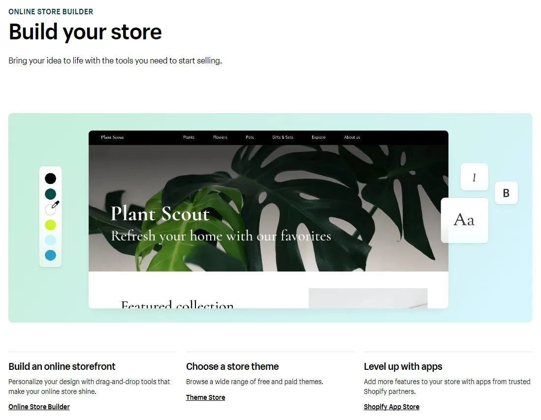 Shopify’s homepage