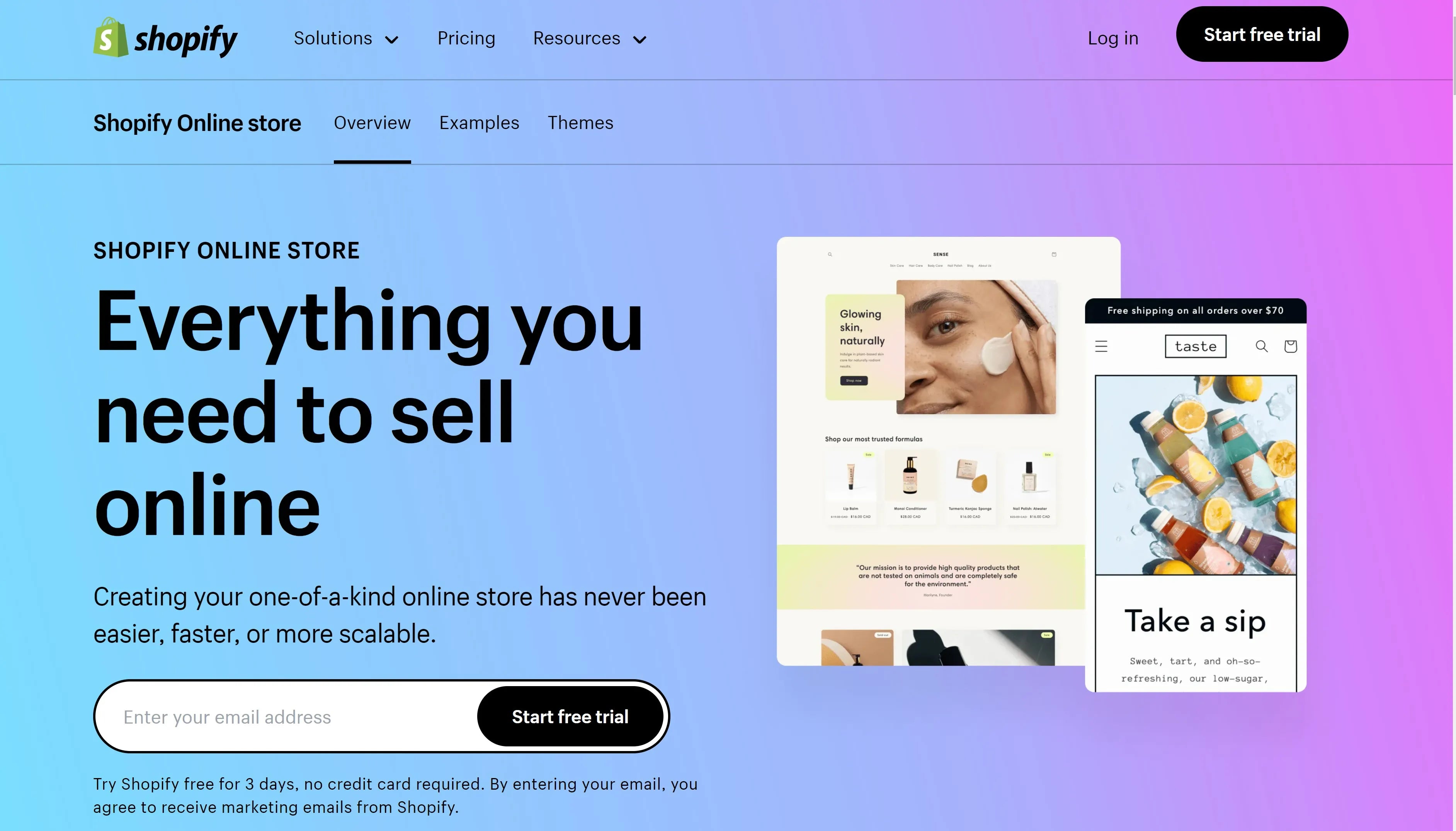 Una descripción general de la tienda en línea de Shopify