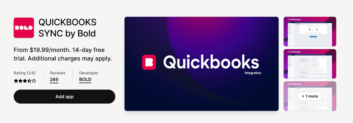 Shopify pricing calculator Quickbooks app
