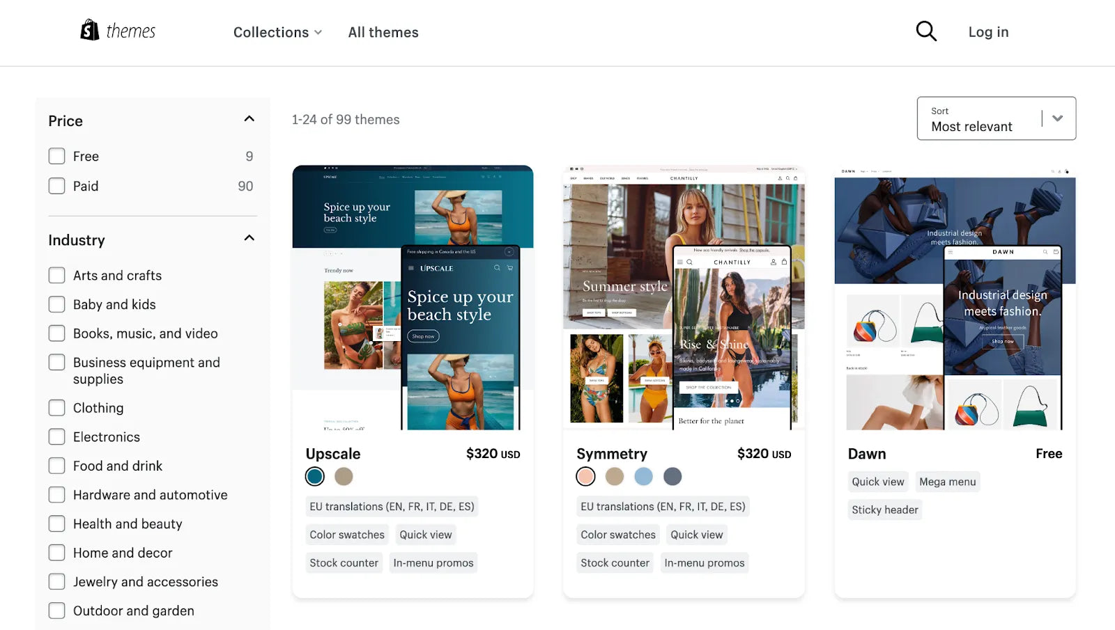 Tienda de temas de Shopify