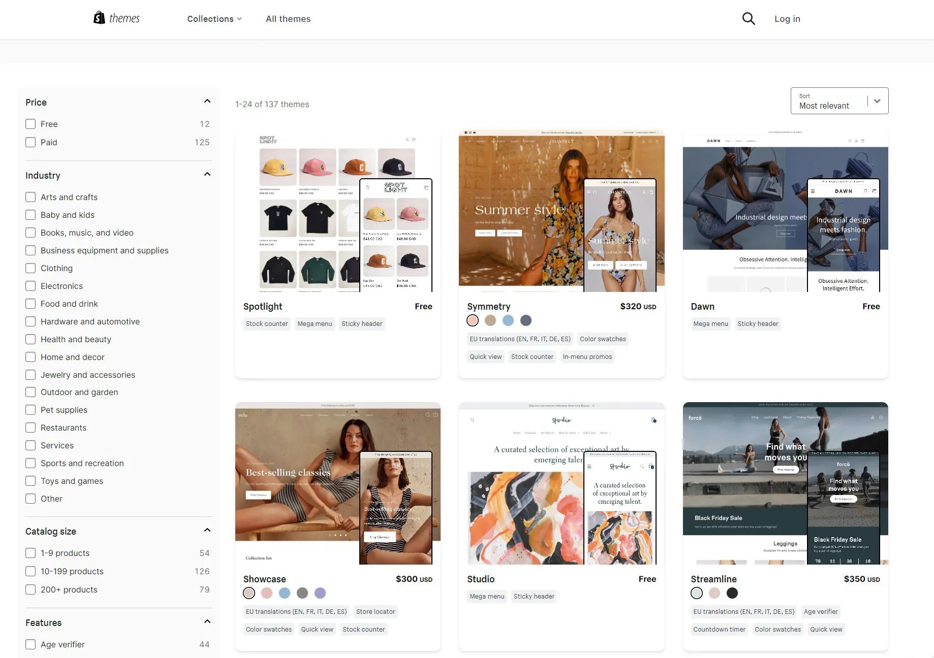 Shopify’s theme library