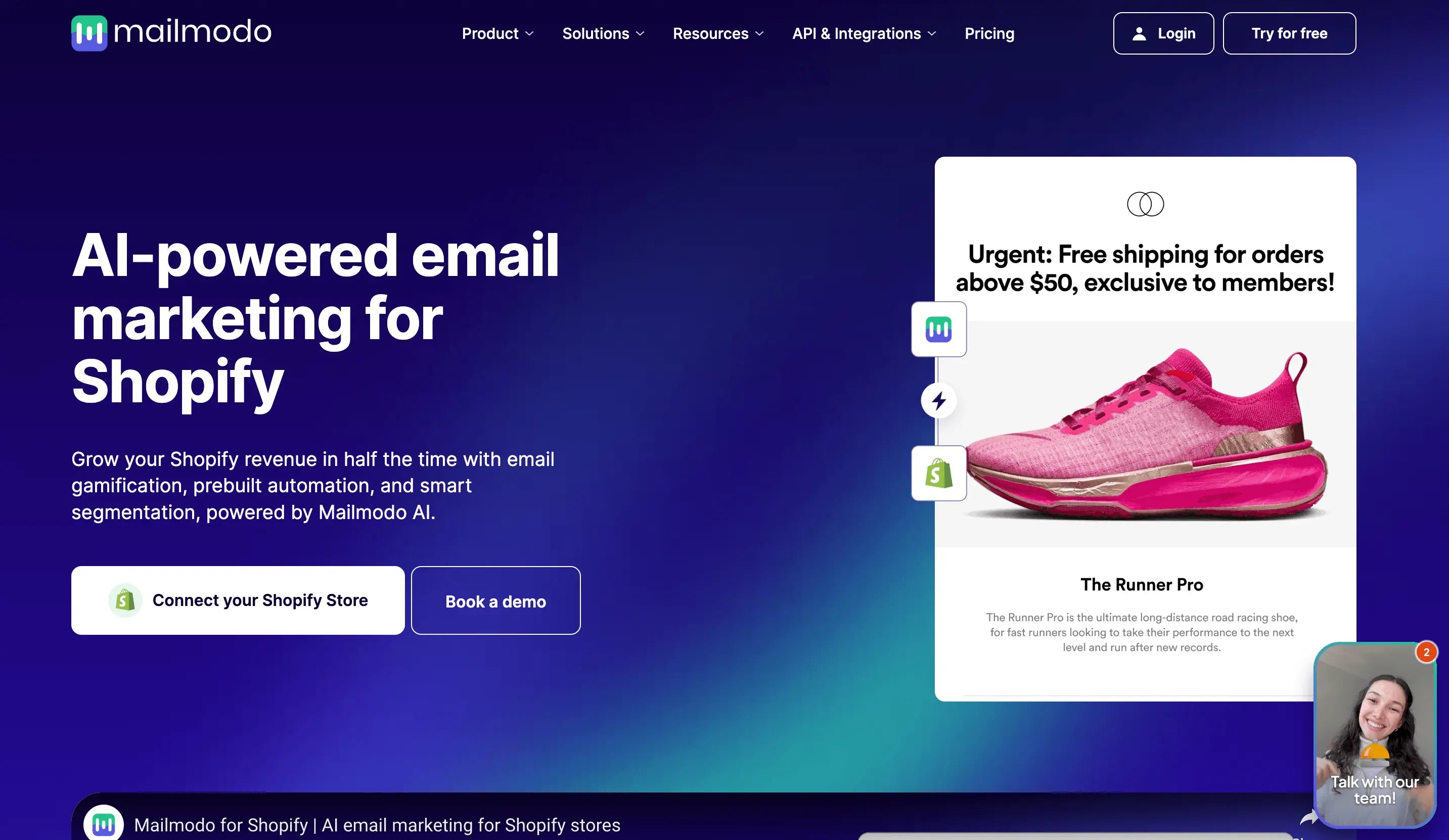 Mailmodo shopify email marketing