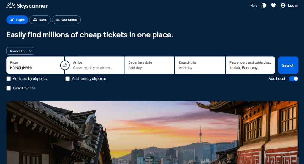 Skyscanner screenshoot