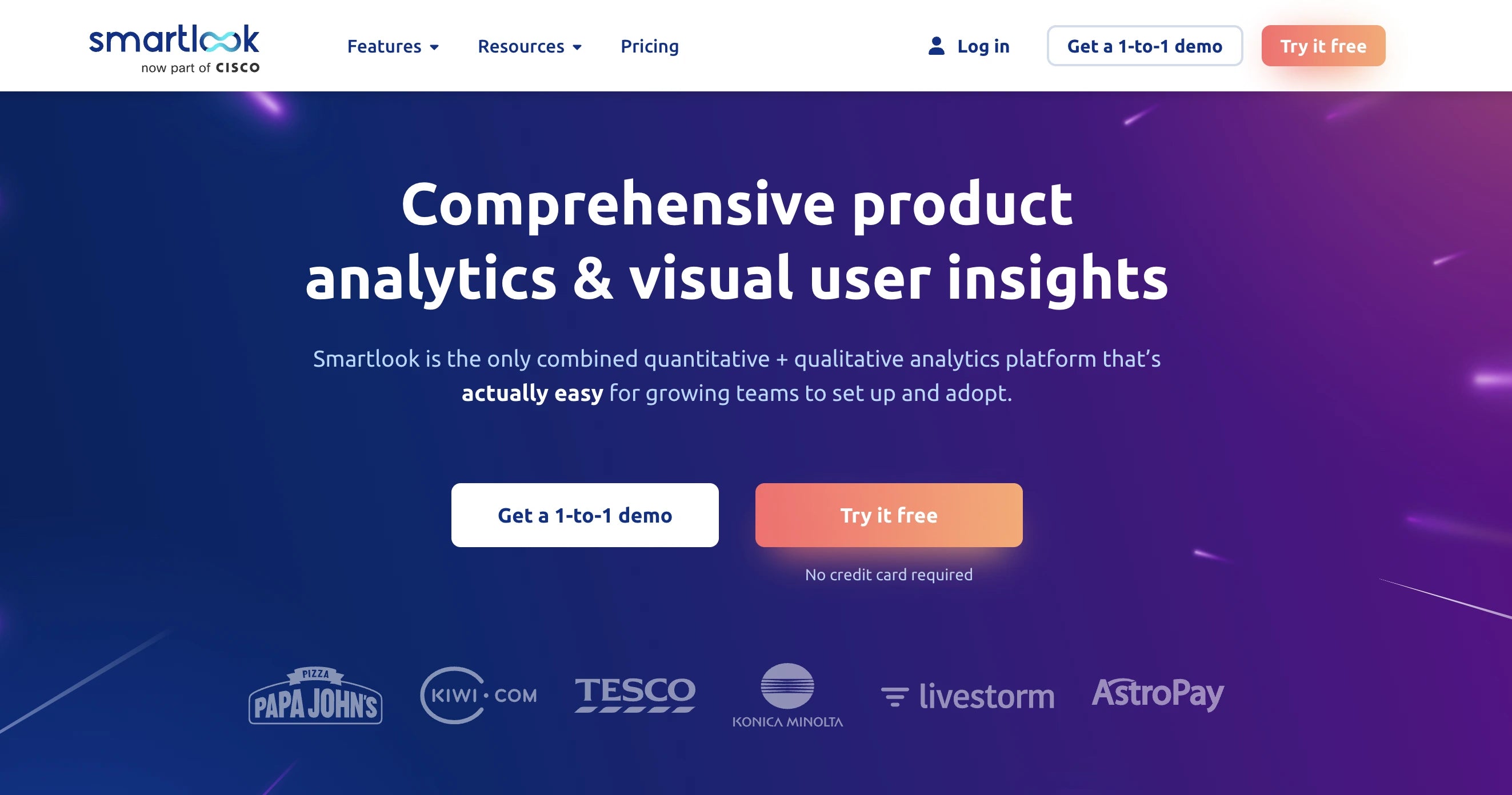 Screenshot of Smartlook’s website