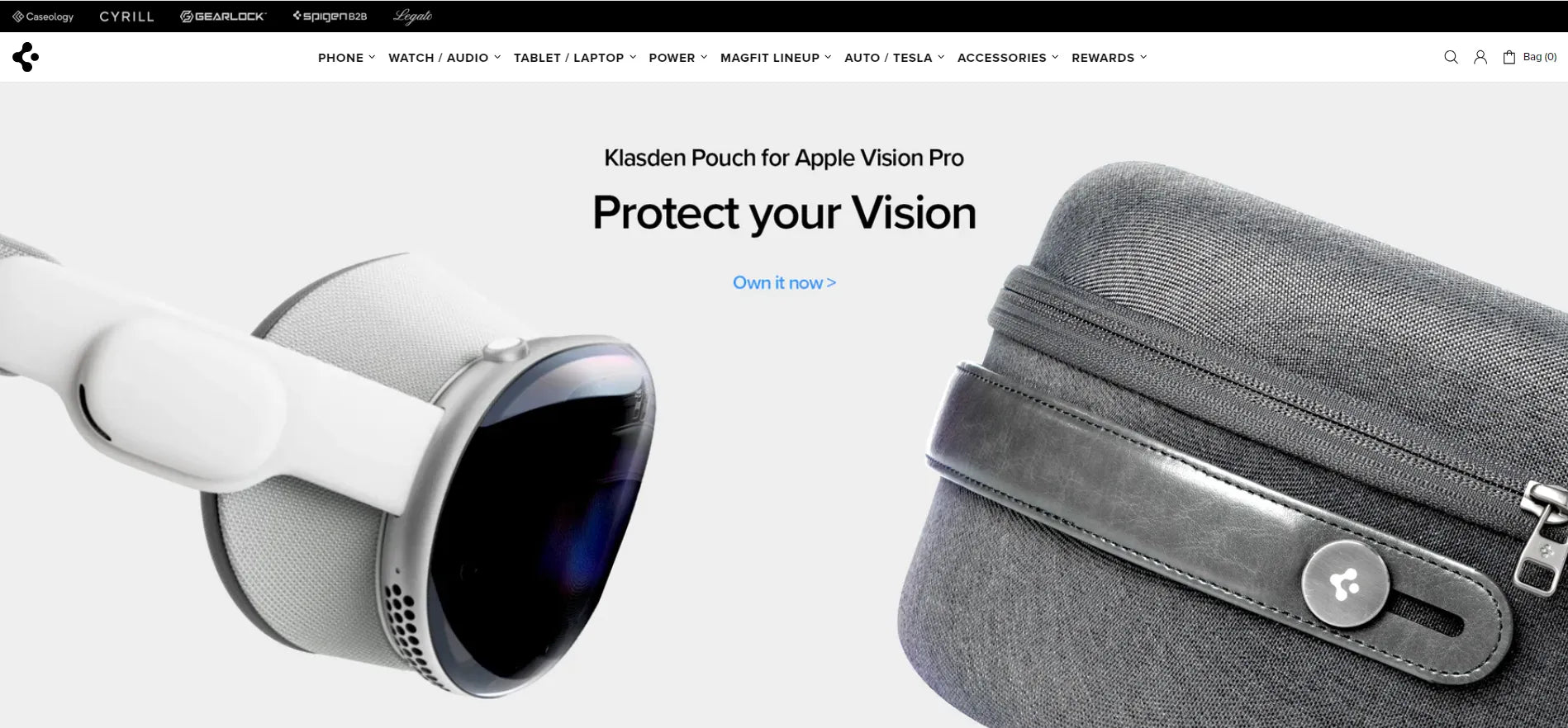 Screenshot of Spigen’s website.