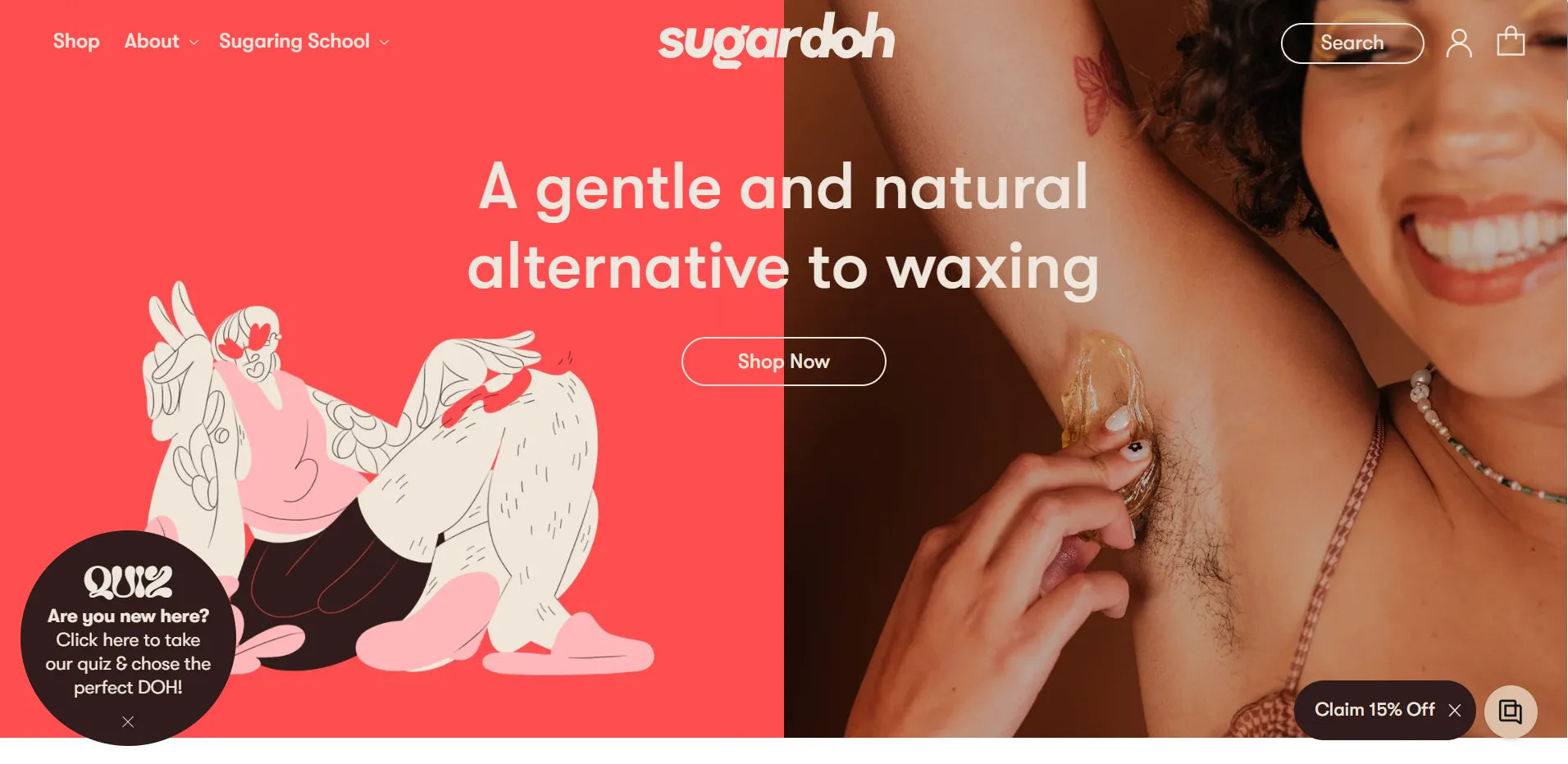 Screenshot of Sugardoh’s website.