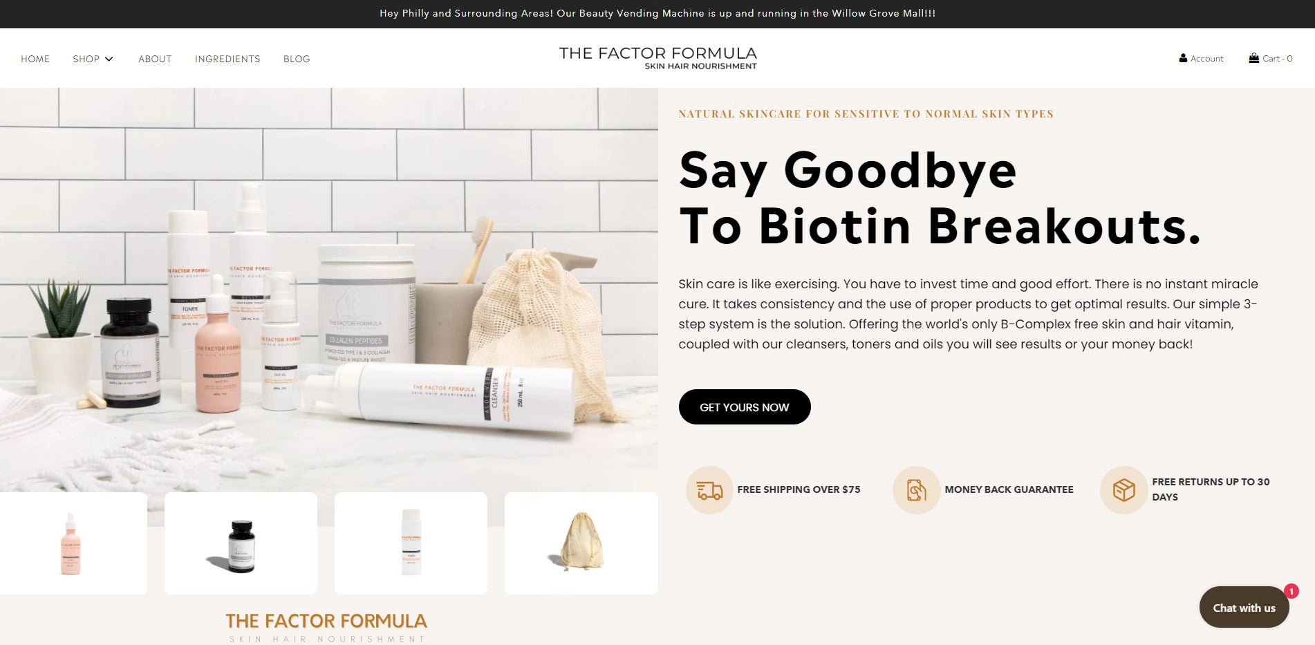 The Factor Formula’s landing page