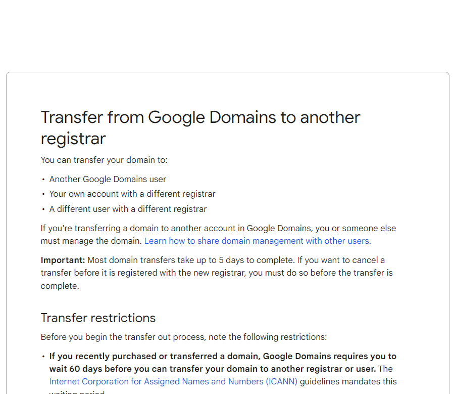Transfer domain from Google Domains to Shopify 