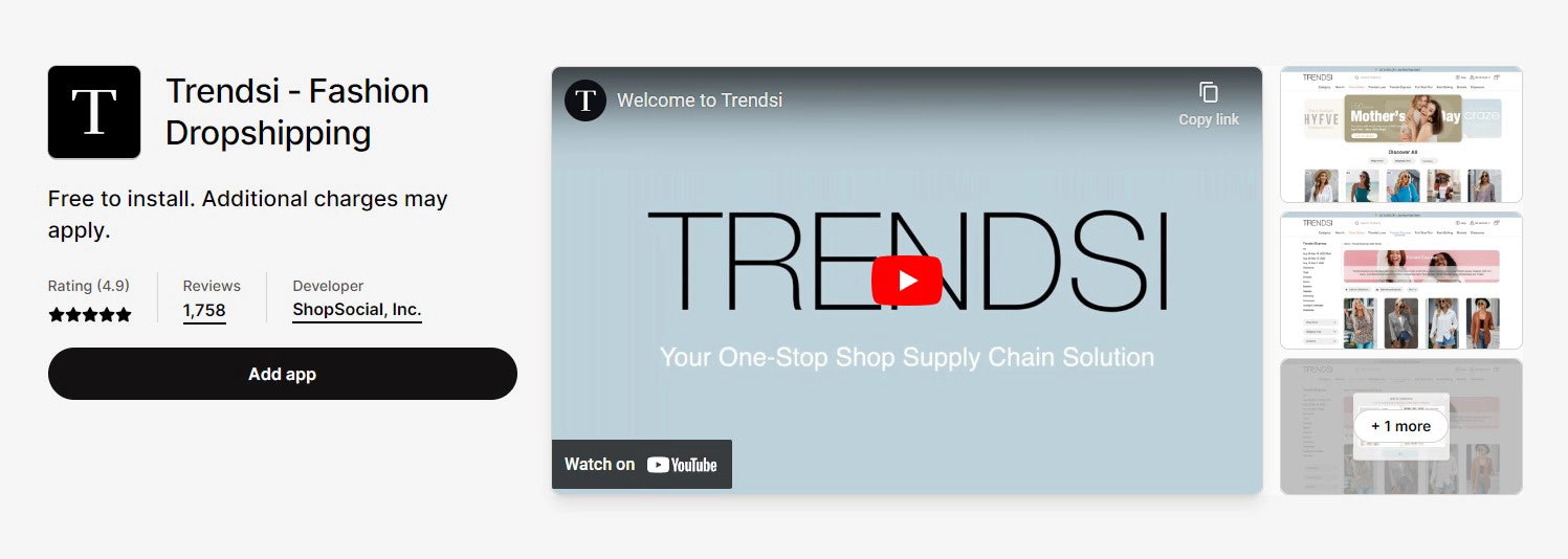 Trendsi Shopify Dropshipping App