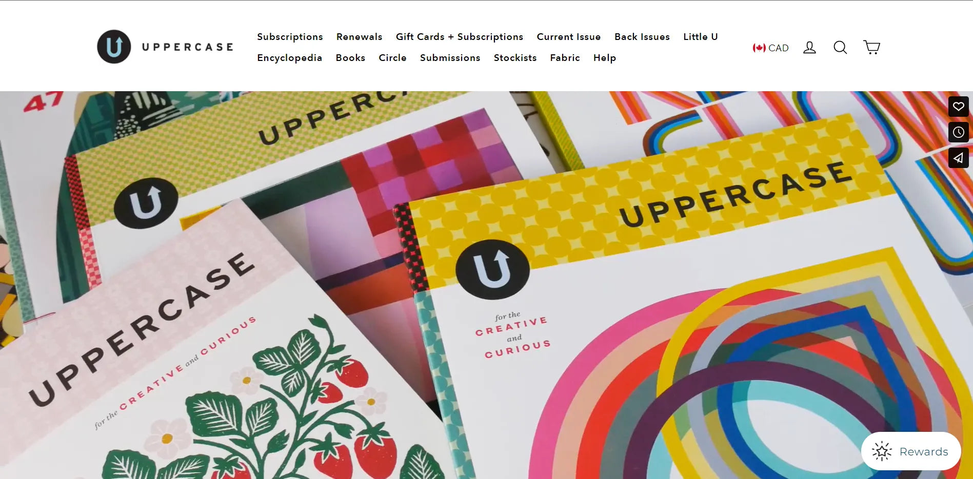 Captura de pantalla del sitio web de Uppercase.