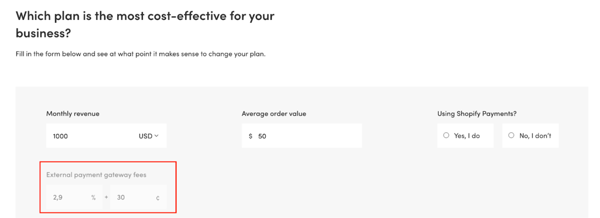 How to use a Shopify Fees Calculator 3