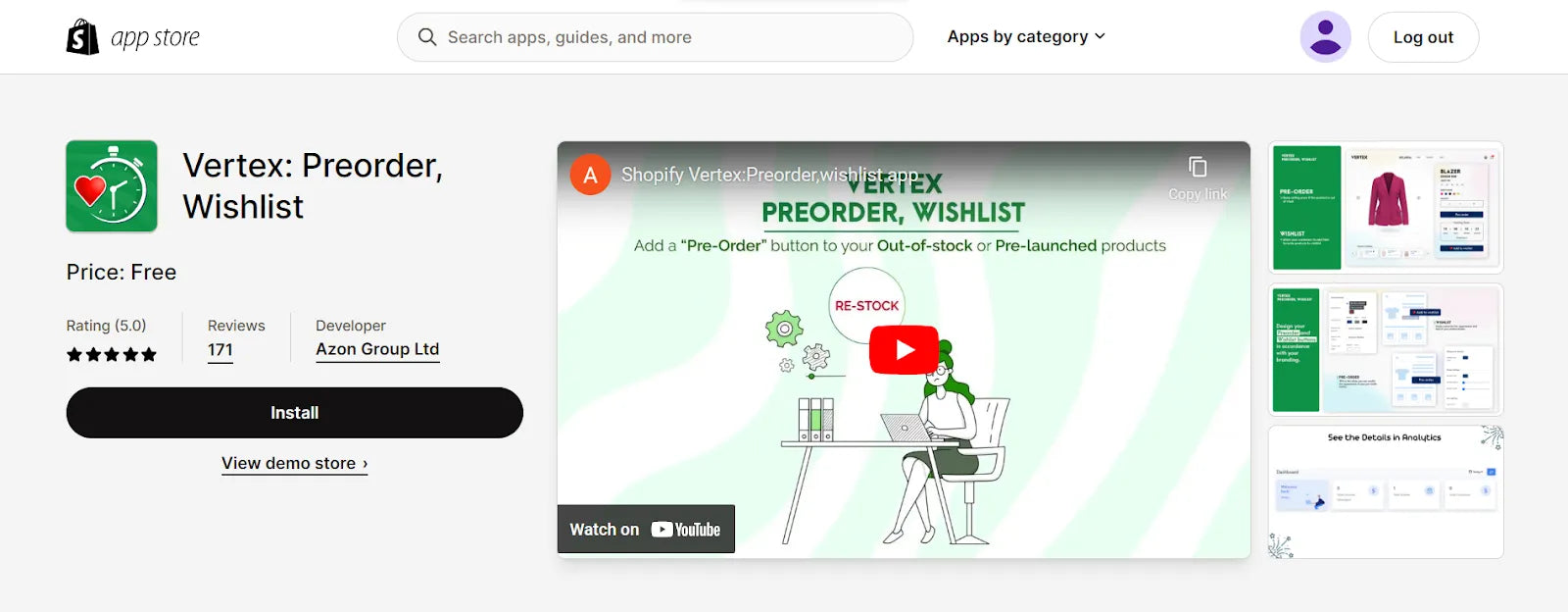 Shopify pre-order app - Vertex: Preorder, Wishlist