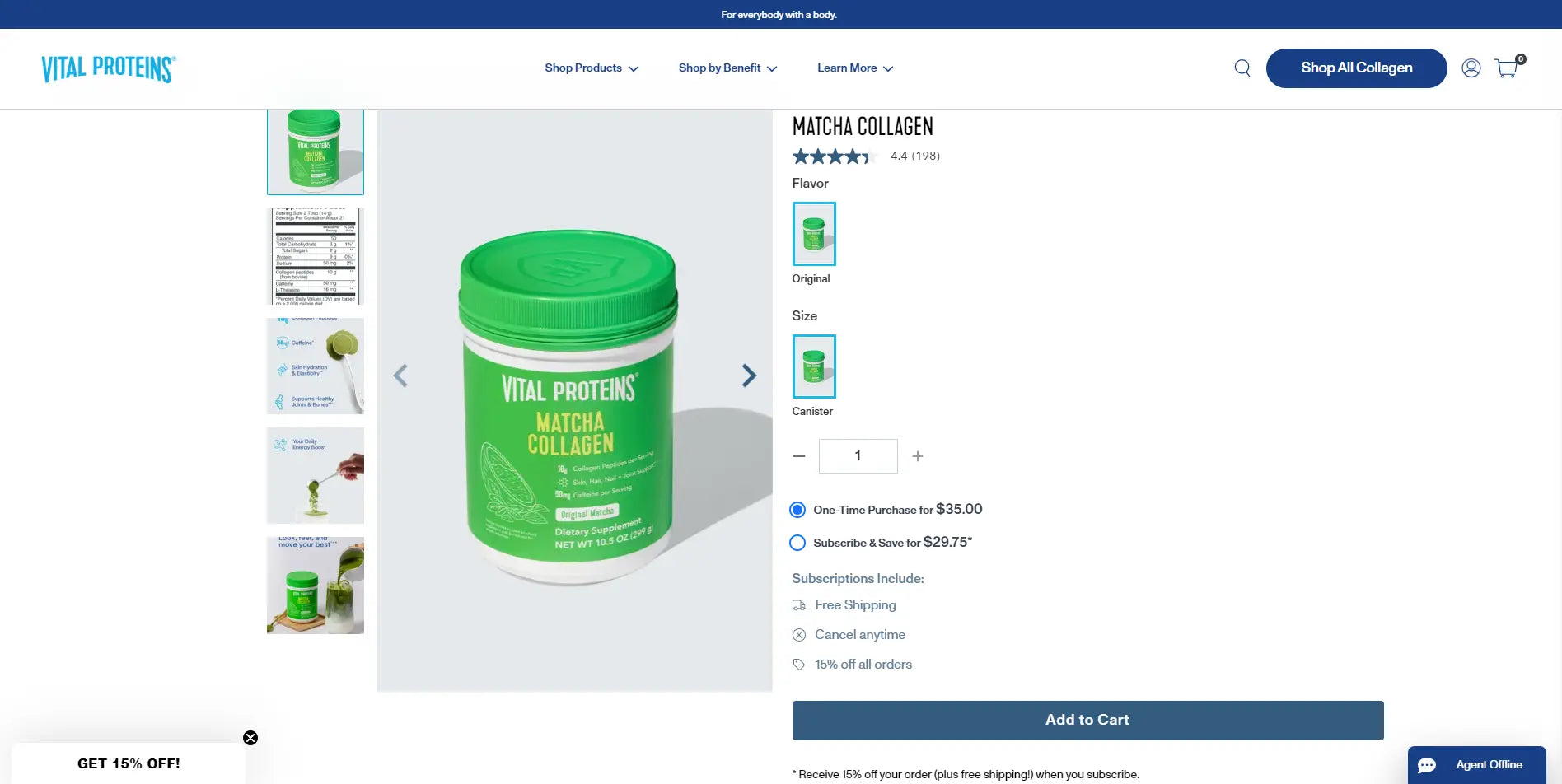 Vital Proteins’s product page