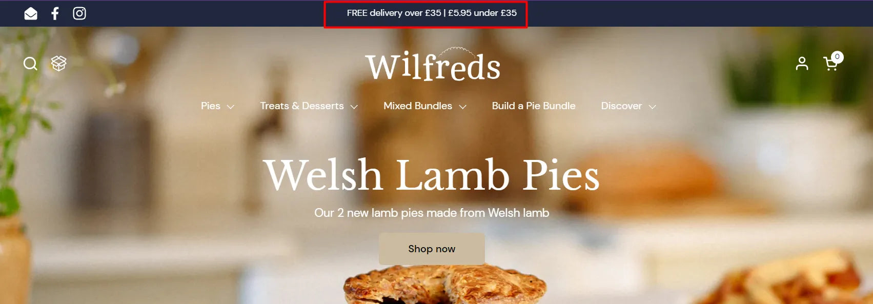 A screenshot of Wilfredspies’s homepage.