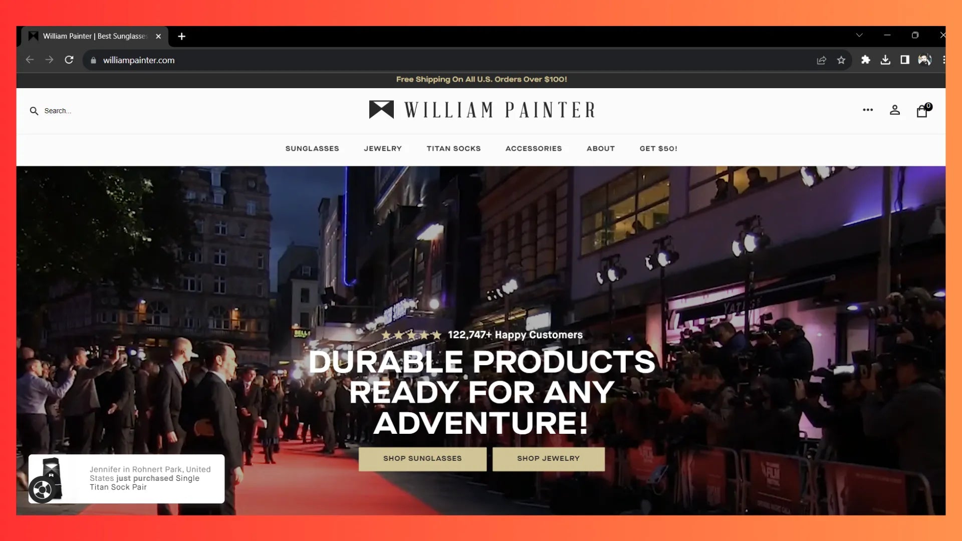 William Painter 网站的首屏部分