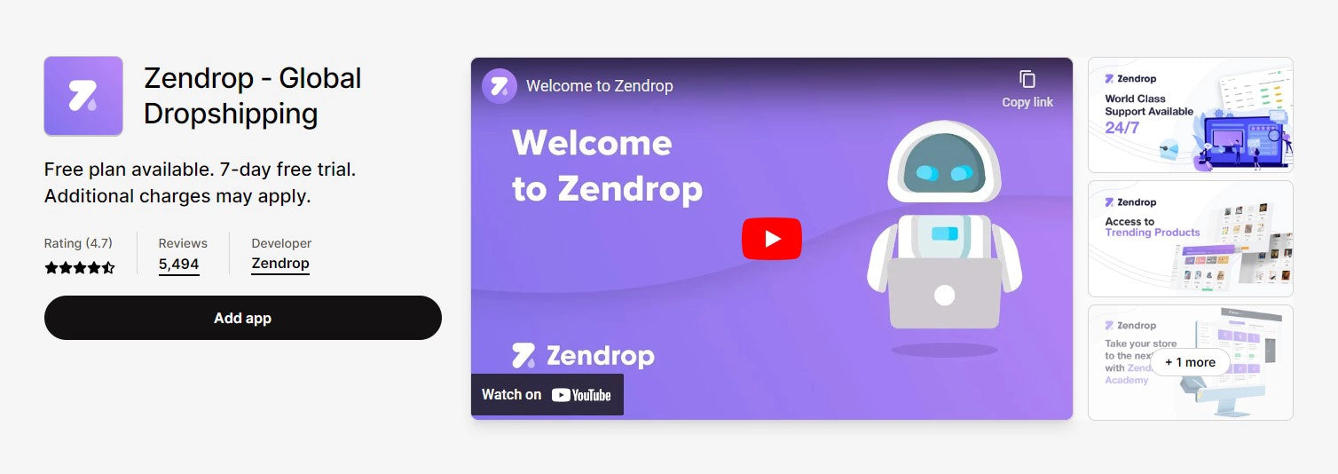 Zendrop Shopify Dropshipping App