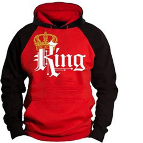 red and black king and queen hoodies