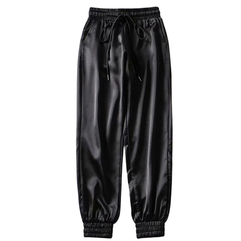 plus size satin joggers