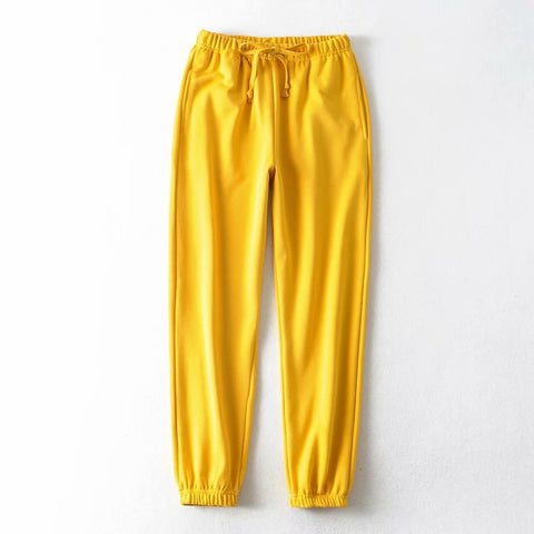 yellow womens joggers