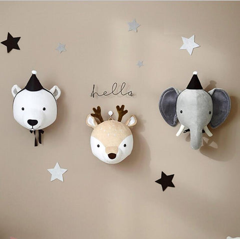 stuffed elephant head wall mount