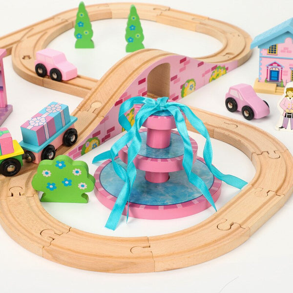 pink wooden train