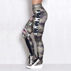 army print workout leggings