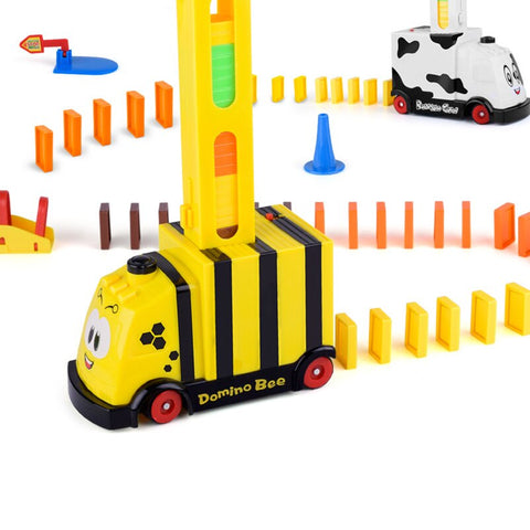 domino stacking train