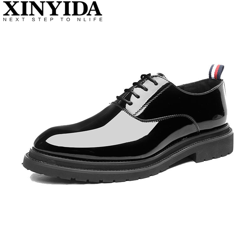 mens black shiny formal shoes