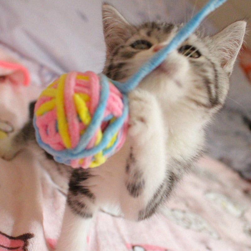 wool ball cat toy