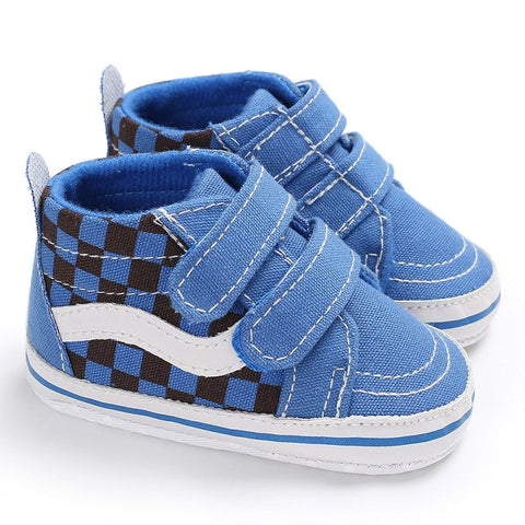 Baby Boy Classic Casual Baby Shoes Toddler Newborn Canvas Plaid