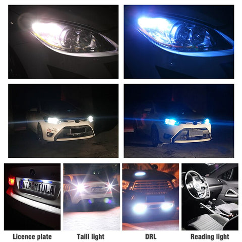 blue licence plate lights