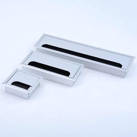 Rectangular Aluminum Alloy Desk Wire Hole Cover Computer Table