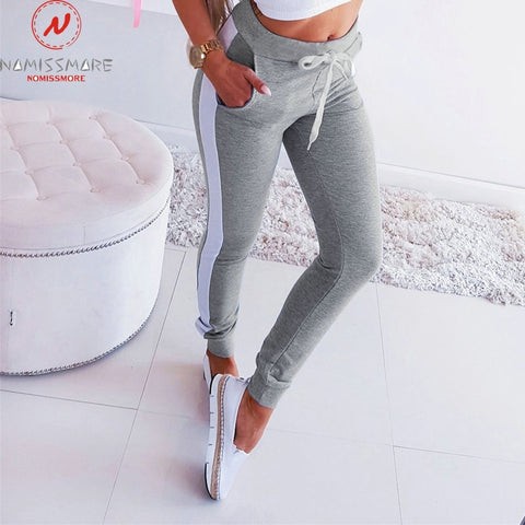 drawstring side stripe design sweatpants