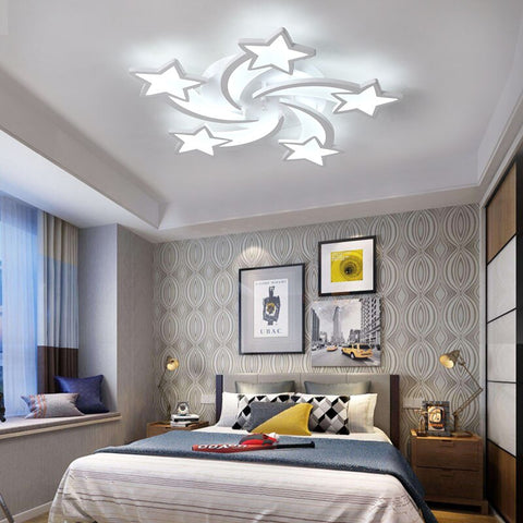 Iralan Leds Chandelier Modern Stars For Living Room Bedroom Remote