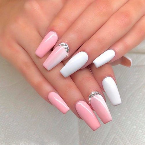 Vertical gradient ombre nail design