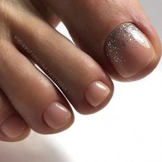 Sliver Glitter Toe Nail Designs