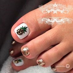 Fruit pineapple Toe Nail Designs