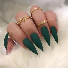 Green Stiletto Nail Designs